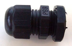 PRO POWER PG-09 BLACK Cable Gland, PG09, 4 mm, 8 mm, Nylon (Polyamide), Black, IP68
