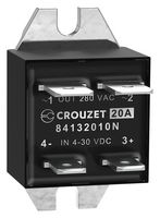 CROUZET 84132010N Solid State Relay, 20 A, 280 VAC, Panel Mount, Quick Connect, Zero Crossing