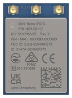 EZURIO 453-00117C 无线局域网模块,6 GHz,UART,若干商业和工业应用