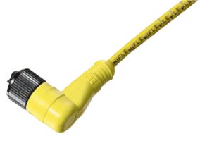 MOLEX 120006-0022 Sensor Cable, BRAD Micro Change, 90° Micro-Change Receptacle, Free End, 4 Positions, 5 m, 16.4 ft