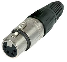 NEUTRIK NC4FX XLR连接器, 4 触点, 插座, 自由悬挂, 镀银触芯, 金属主体, X