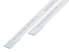 GCT 05-04-A-0127-A-4-06-4-T FFC / FPC Cable, 4 Core, 0.5 mm, Same Sided Contacts, 5 ", 127 mm, White