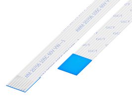 GCT 05-10-A-0228-A-4-06-4-T FFC/FPC线缆, 10 芯, 0.5 mm, 同相触芯, 9 ", 228 mm, 白色