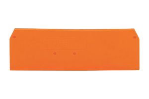 WAGO 281-335 Accessory, Orange, Wago 281 Series Rail Mount Terminal Blocks, End and Intermediate Plate