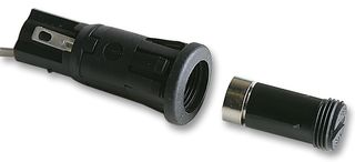 BULGIN LIMITED FX0458/1 Fuseholder, Panel Mount, Snap Fit, 250V, 10A, Solder Tags, Screw Cap, Screwdriver, Black, PC2