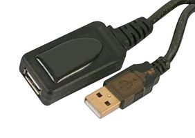 PRO SIGNAL 83-12931 USB线缆, 有源中继器引线, A型插头至A型插座, 12 m, 39.37 ft, USB 2.0, 银色