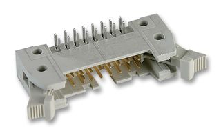 HARTING 09 18 520 7913 引脚针座, 短锁定, 线至板, 2.54 mm, 2 排, 20 触点, 通孔直角, SEK 18 Series