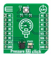 MIKROELEKTRONIKA MIKROE-5774 附加电路板, Pressure 22 Click,3.3V 输入,I2C 接口