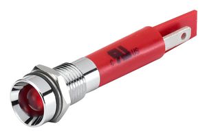 EAO 17-500431 发光二极管指示器 面板安装, 推入式,圆形, 绿色, 230 VAC, 8 mm, 3 mA, 5 mcd, IP40, IP65, IP67