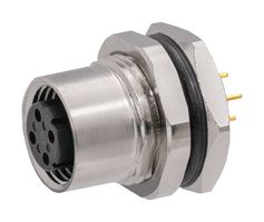STEWART CONNECTOR SS-12300-003 传感器连接器, M12, 母, 4路, PCB插座, 直形印刷板安装