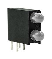 DIALIGHT 553-0711-200F 电路板指示灯, 绿色、红色, 2 LED灯, 通孔安装, T-1 (3mm), R 4.7mcd, G 10mcd