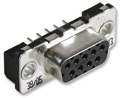 AMP - TE CONNECTIVITY 5-338313-2 D-Sub 连接器, DB9, 标准, 插座, AMPLIMITE HD-20, 9 触点, DE, 焊接