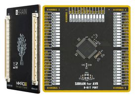 MIKROELEKTRONIKA MIKROE-5836 Add-On Board, Sibrain Microcontroller, AVR64DA64, AVR, 3.3V Supply
