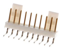 MOLEX 22-12-4102 CONN, R/A PIN HDR, 10POS, 1ROW, 2.54MM
