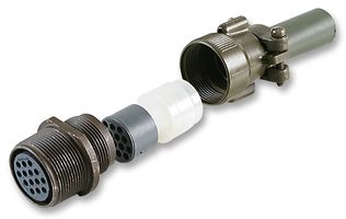 ITT CANNON MS3101F10SL-3S 圆形连接器, MIL-DTL-5015 系列, MS3101 Series, 电缆安装插座, 3 触点, 焊接插座, 螺纹