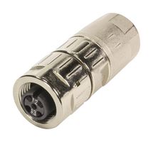 HARTING 21038212505 Sensor Connector, M12, Female, 5 Positions, Crimp Socket, Straight Cable Mount