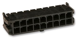 MOLEX 43045-1824 引脚针座, 直角, 线至板, 3 mm, 2 排, 18 触点, 通孔直型, Micro-Fit 3.0 43045 Series