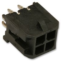 MOLEX 43045-0425 引脚针座, 线至板, 3 mm, 2 排, 4 触点, 通孔直型, Micro-Fit 3.0 43045 Series