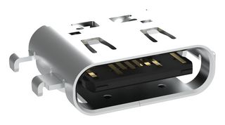AMPHENOL COMMUNICATIONS SOLUTIONS GSB1C4611DYHR USB Connector, Mid Mount, 1Row, USB Type C, USB 2.0, Receptacle, 16 Ways, Surface Mount
