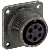 AMPHENOL INDUSTRIAL MS3102E14S-6S.. Circular Connector, MIL-DTL-5015 Series, MS3102 Series, Box Mount Receptacle, 6 Contacts