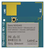 EZURIO 453-00175C 蓝牙模块,BLE 5.4,6.8 Mbps,-92 dBm,1.8 至 3.8 V,-40 °C 至 85 °C,Sera NX040 系列