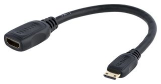 STARTECH HDACFM5IN Audio / Video Cable Assembly, HDMI Plug, Mini HDMI Type C Plug, 5 ", 127 mm, Black