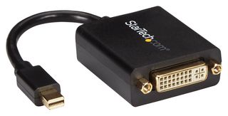 STARTECH MDP2DVI 音频/视频电缆组件, Mini 显示端口插头, DVI-D (单连接)插座, 5.1 ", 129.54 mm, 黑色