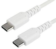 STARTECH RUSB2CC1MW USB Cable, 1 m / 3.3 ft USB C Cable, White, Aramid Fiber, TB3 Compatible