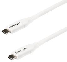 STARTECH USB2C5C2MW USB Cable, 2m 6 ft USB C to USB C Cable w/ 5A PD, M/M, White, USB 2.0, USB-IF Certified