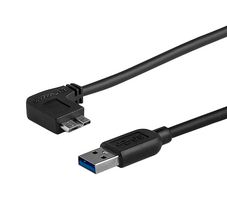 STARTECH USB3AU50CMLS USB Cable, Slim Micro USB 3.0 Cable, 5Gbps M/M, Left-Angle Micro-USB, 0.5m (20in)