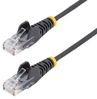 STARTECH N6PAT300CMBKS 以太网线，3m CAT6 线缆，黑色纤薄 CAT6 跳线，防勾挂 RJ45 接口，LSZH 材质