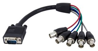 STARTECH VGABNCMF1 Inter系列适配器线缆组件,1 ft同轴HD15 VGA转5 BNC RGBHV显示器线缆,公/母
