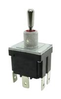 MULTICOMP PRO MP1HAD5T1B1M1N1S-5 拨动开关, 密封, 开-关-(开), DPDT, 不发光, MP Toggle Switches DPDT, 面板安装, 12 A