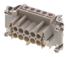 MOLEX 93601-0231 Heavy Duty Connector, Grey, 93601 Series, Insert, 10 Contacts, 10B, Receptacle, Screw Socket