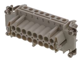 MOLEX 93601-0263 Heavy Duty Connector, Grey, 93601 Series, Insert, 16 Contacts, 16B, Receptacle, Screw Socket