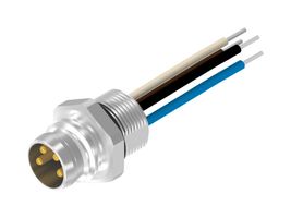 AMPHENOL CONEC 42-01033 Sensor Cable, A Coded, M8 Plug, Free End, 4 Positions, 200 mm, 7.9 "