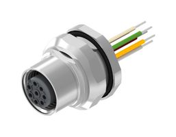 AMPHENOL CONEC 43-01005 Sensor Cable, A Coded, M12 Receptacle, Free End, 8 Positions, 500 mm, 19.7 "
