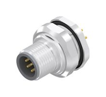AMPHENOL CONEC 43-01034 Sensor Connector, M12, Male, 8 Positions, PCB Pin, Straight Panel Mount