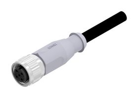 AMPHENOL CONEC 43-10348 Sensor Cable, A Coded, M12 Receptacle, Free End, 5 Positions, 2 m, 6.6 ft