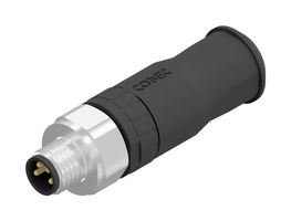 AMPHENOL CONEC 42-00011 Sensor Connector, M8, Male, 4 Positions, Screw Pin, Straight Cable Mount