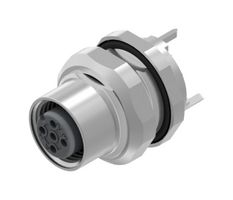 AMPHENOL CONEC 43-01664 Sensor Connector, M12, Female, 5 Positions, PCB Socket, Straight Panel Mount