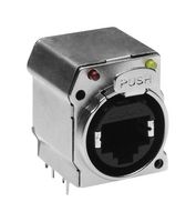 AMPHENOL AUDIO RJX8FB5HRGEB Modular Connector, RJ45 Jack, 1 x 1 (Port), 8P8C, Cat5e, IP40, Panel PCB Mount