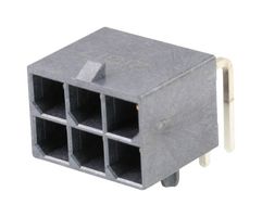MOLEX 17206-41006. Pin Header, Wire-to-Board, 5.7 mm, 2 Rows, 6 Contacts, Through Hole Right Angle