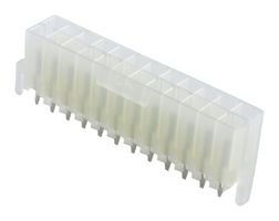 MOLEX 44206-0007. 引脚针座, 线至板, 4.2 mm, 2 排, 24 触点, 通孔直型, Mini-Fit Jr. 44206 Series
