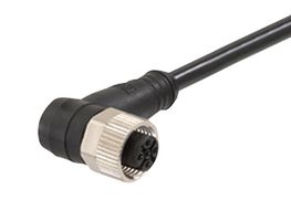 MOLEX 120006-0056 传感器电缆, M12,双端, 90° Micro-Change插座, Micro-Change插头, 4路, 1 m, 3.28 ft, Micro-Change 120006 Series
