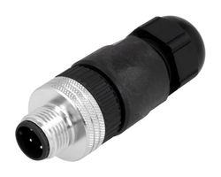 MOLEX 120071-0039 Sensor Connector, Micro-Change 120071 Series, M12, Male, 4 Positions, Screw Pin