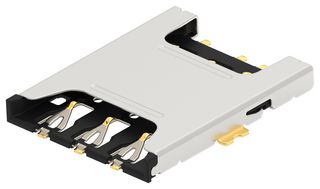 TE CONNECTIVITY 2452808-1 存储卡连接器, Nano SIM, 推-拉, 7 触点, 铜合金, 镀金触芯