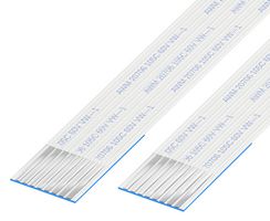 GCT 10-08-A-0228-C-4-08-4-T FFC/FPC线缆, 8 芯, 1 mm, 同相触芯, 9 ", 228 mm, 白色