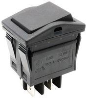 E-SWITCH RB541A1100 翘板开关, IP67, 开-关, DPST, 不发光, 面板、咬合, 黑色, RB5 Series