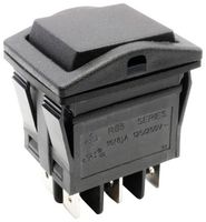 E-SWITCH RB543A1100-136 翘板开关, IP67, 开-关-开, DPDT, 发光, 面板、咬合, 黑色, RB5 Series